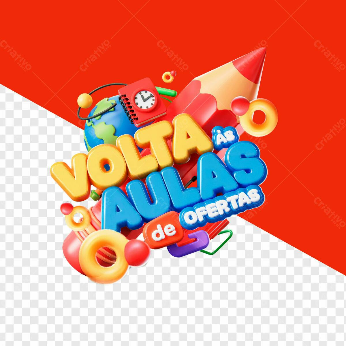 Banner Volta às Aulas com Ofertas PSD Editável