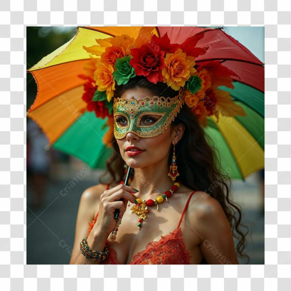 Imagem De Mulher No Carnaval Com Guarda Chuva Sombrinha Guarda Sol Musa Do Verão