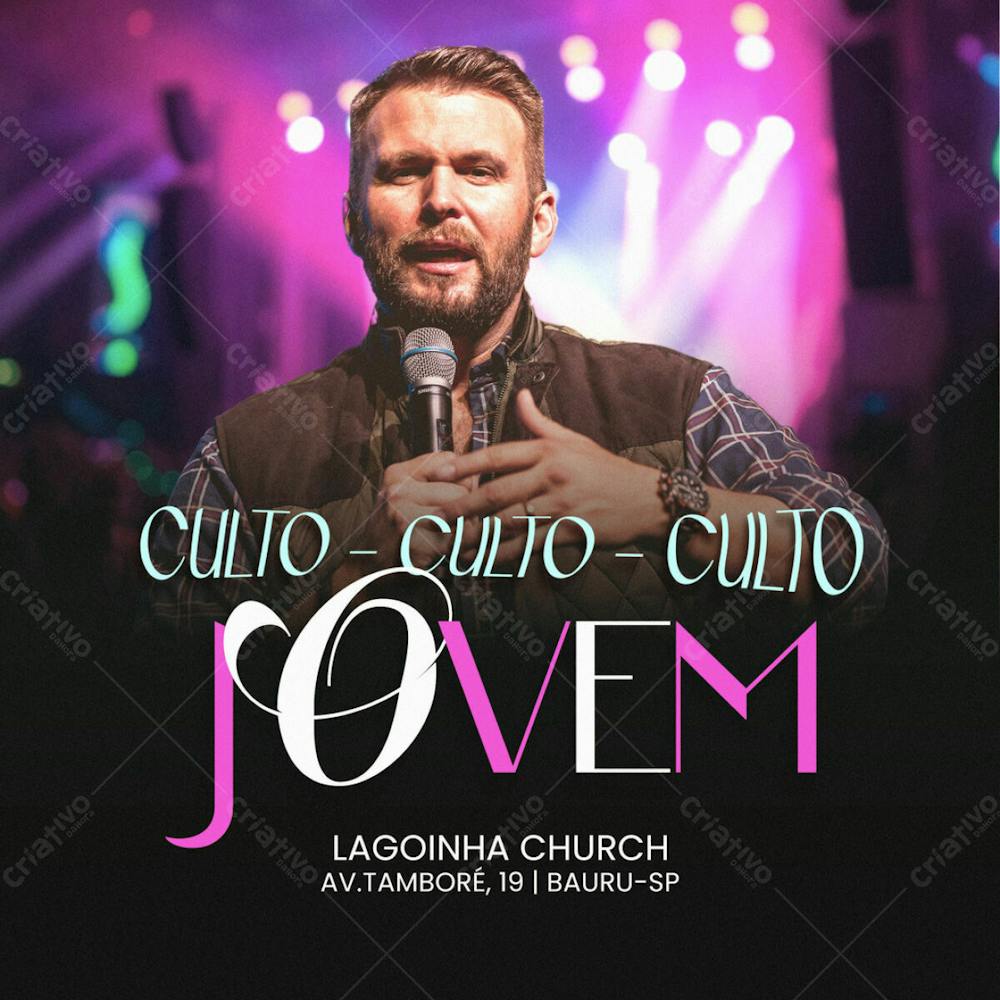 Flyer De Culto Jovem Cartaz Church