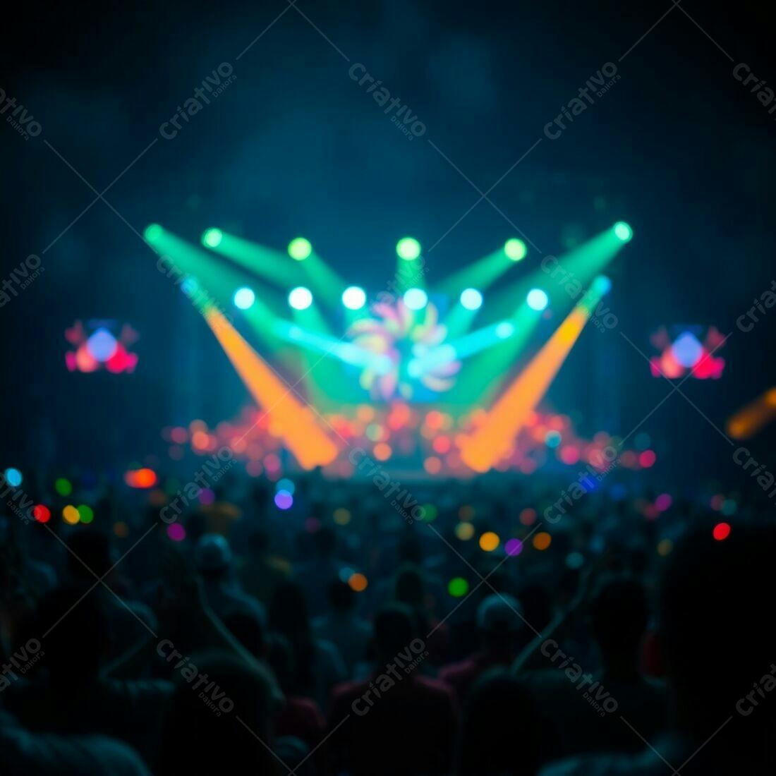 Show de luzes vibrantes em concerto