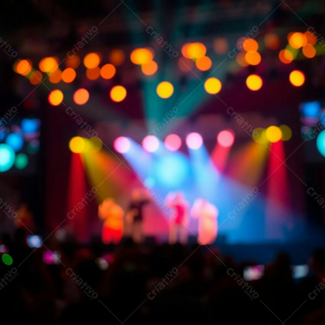 Show de luzes coloridas em palco