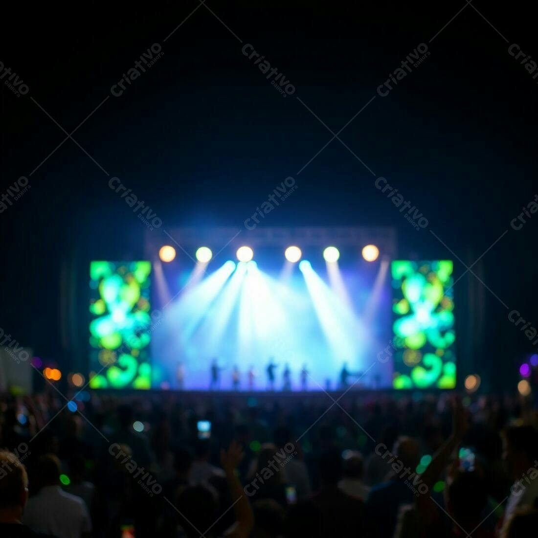 Show ao ar livre noite luzes azuis