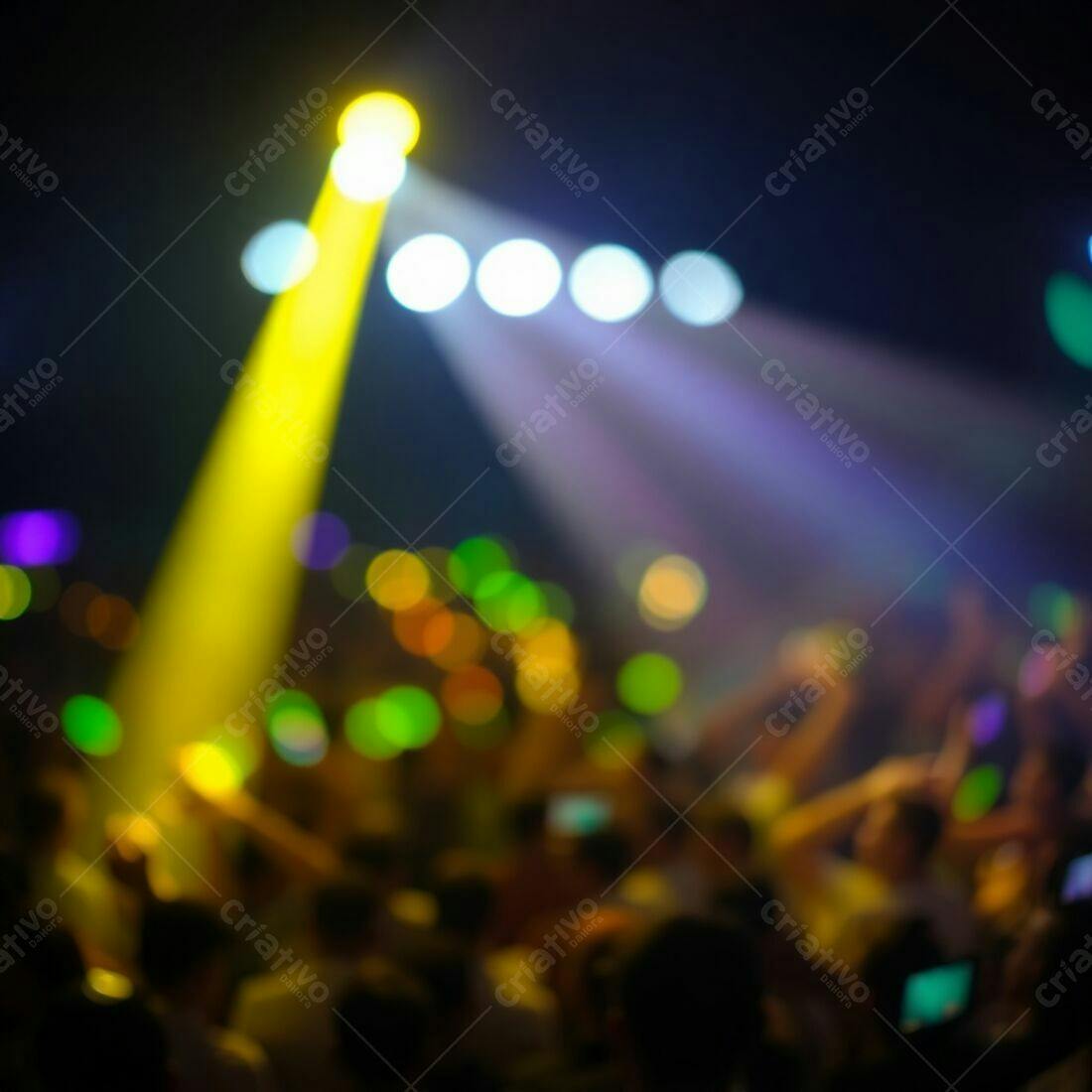 Show de luzes coloridas em festa noturna
