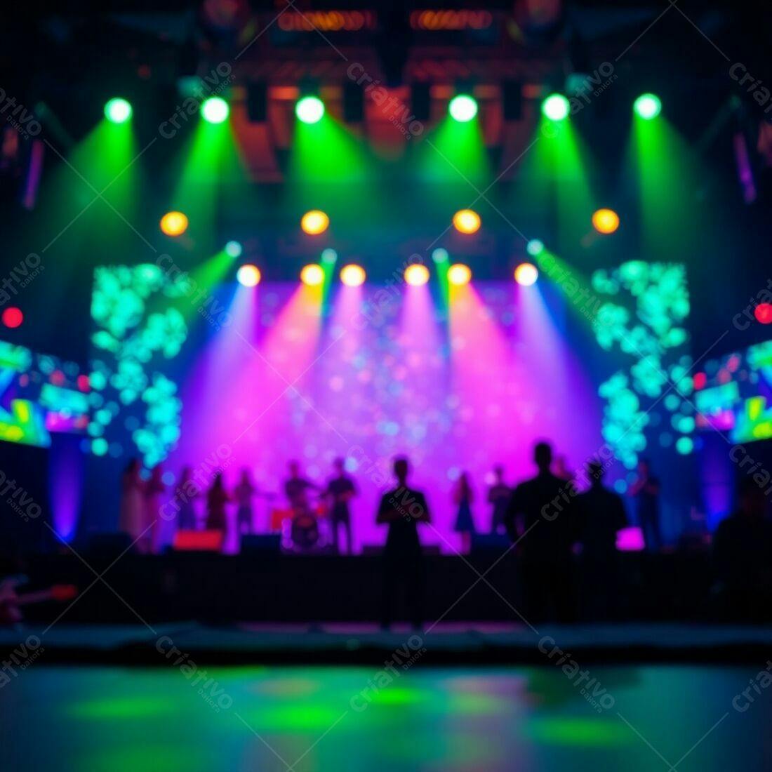 Show ao vivo luzes coloridas palco