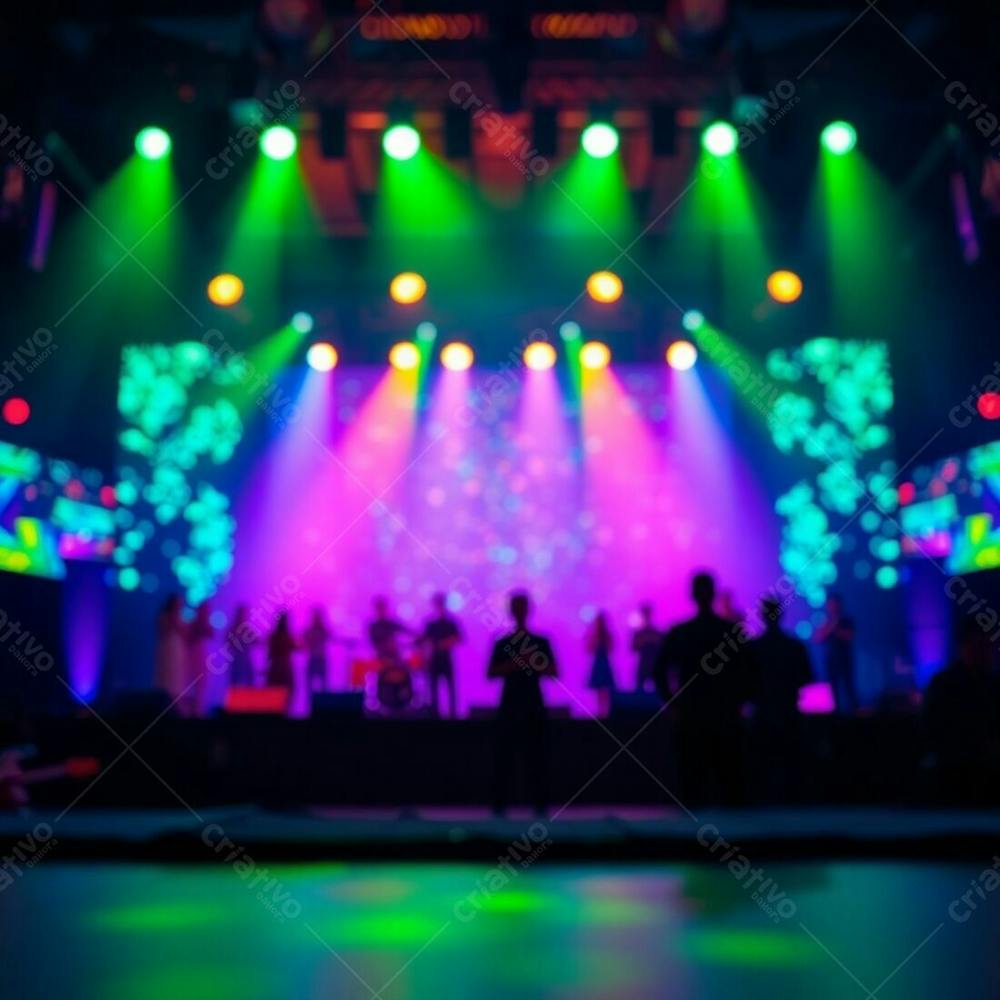 Palco De Show Lindo Com Multidão Background Para Fundo De Cartaz