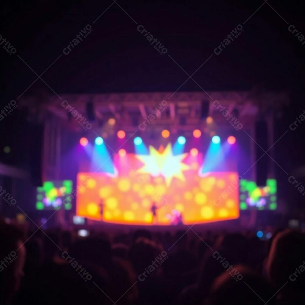 Palco De Show Lindo Com Multidão Background Para Fundo De Cartaz