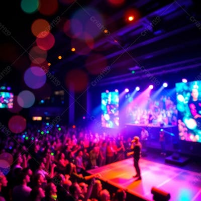 Palco De Show Lindo Com Multidão Background Para Fundo De Cartaz