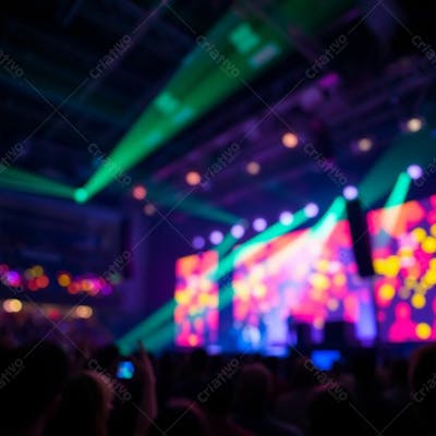 Palco De Show Lindo Com Multidão Background Para Fundo De Cartaz