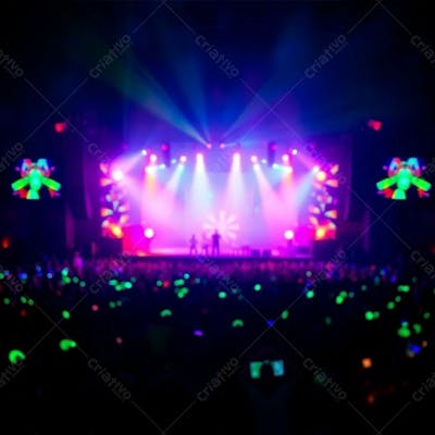 Palco De Show Lindo Com Multidão Background Para Fundo De Cartaz