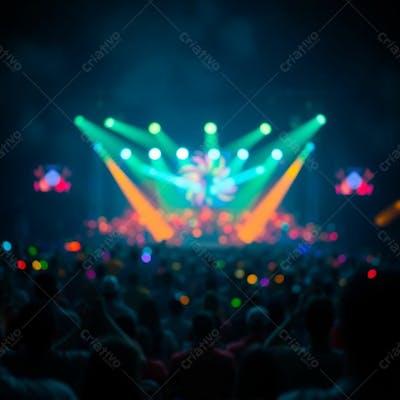 Palco De Show Lindo Com Multidão Background Para Fundo De Cartaz