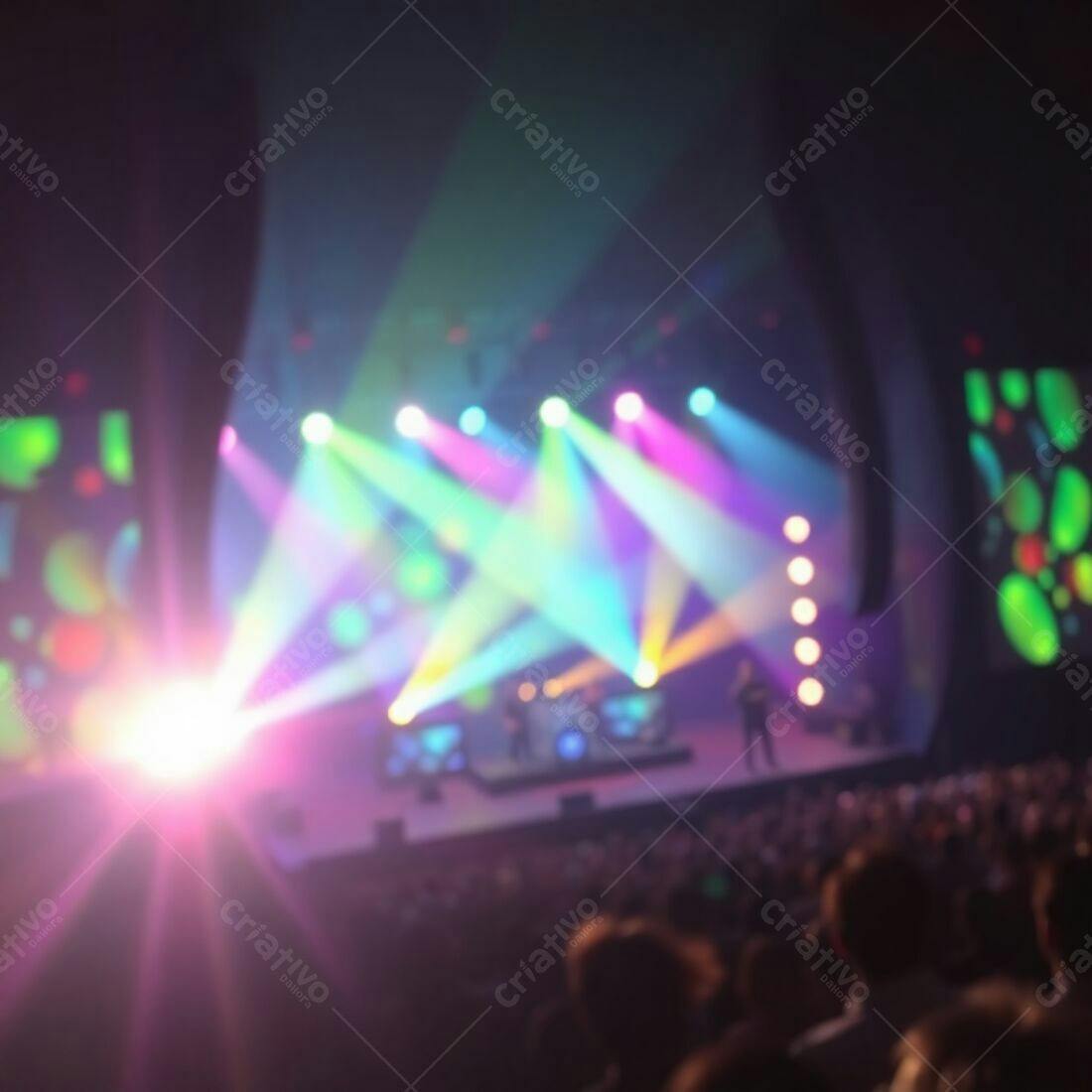 Show de luzes coloridas em palco