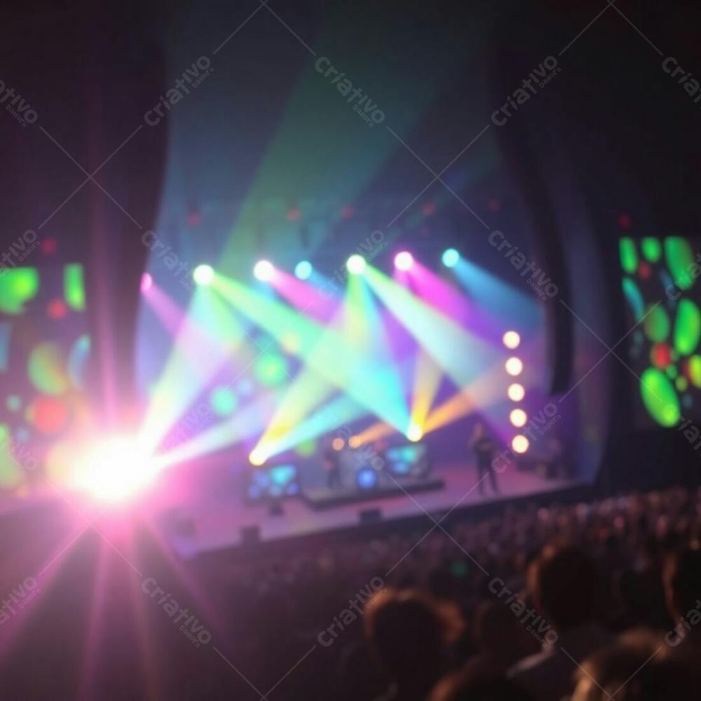 Palco De Show Lindo Com Multidão Background Para Fundo De Cartaz