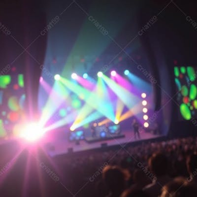 Palco De Show Lindo Com Multidão Background Para Fundo De Cartaz