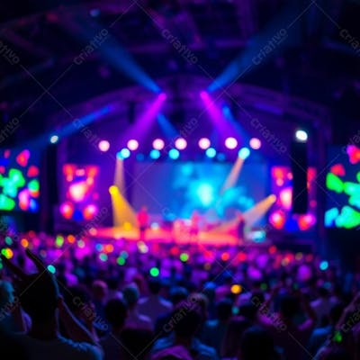 Palco De Show Lindo Com Multidão Background Para Fundo De Cartaz