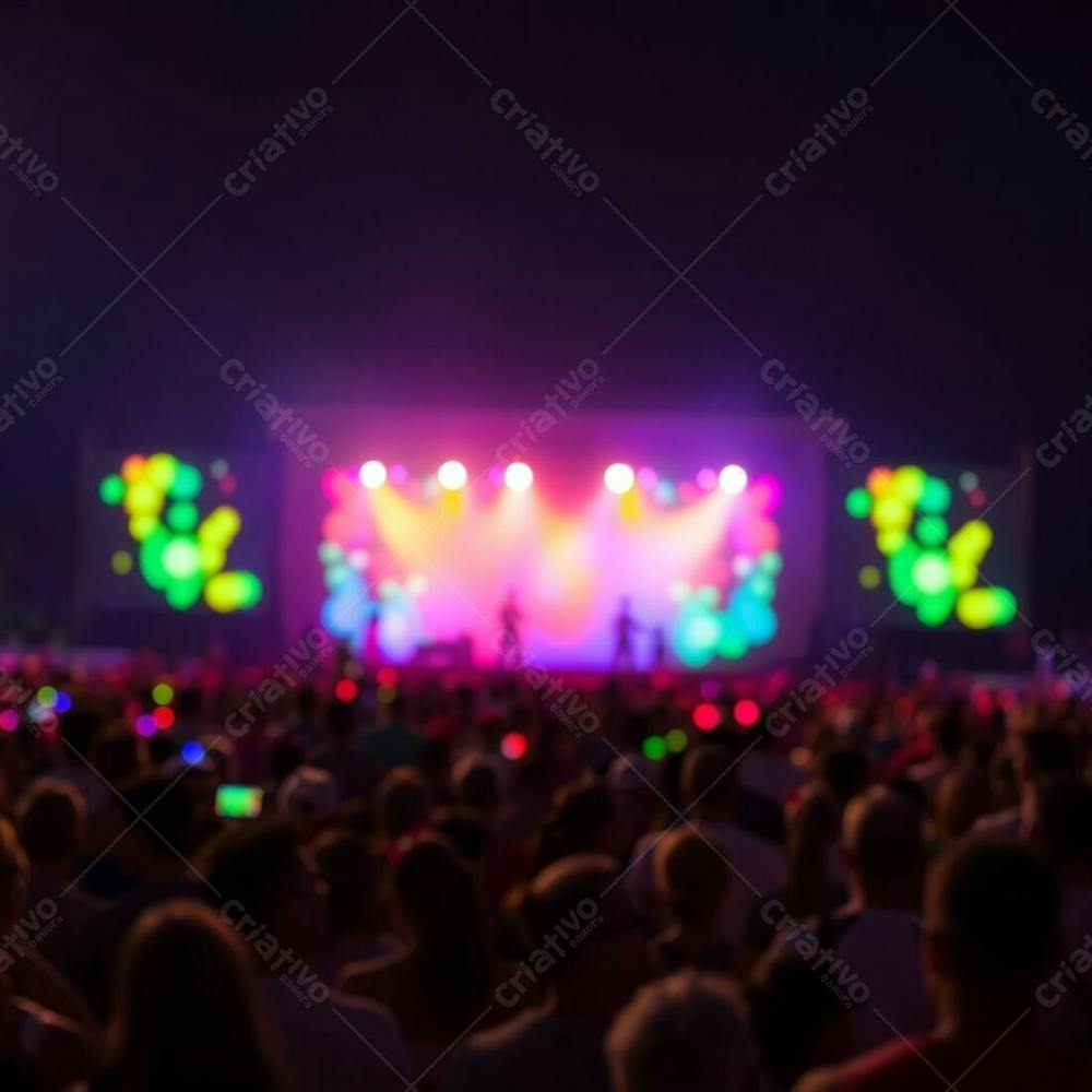 Palco De Show Lindo Com Multidão Background Para Fundo De Cartaz