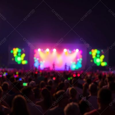 Palco De Show Lindo Com Multidão Background Para Fundo De Cartaz