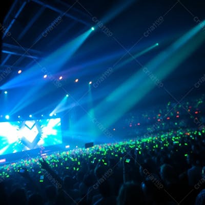 Palco De Show Lindo Com Multidão Background Para Fundo De Cartaz