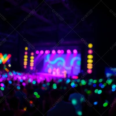 Palco De Show Lindo Com Multidão Background Para Fundo De Cartaz