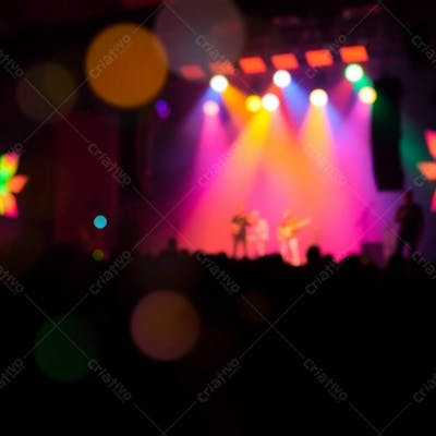 Palco De Show Lindo Com Multidão Background Para Fundo De Cartaz