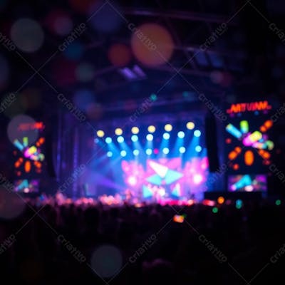 Palco De Show Lindo Com Multidão Background Para Fundo De Cartaz