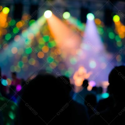 Palco De Show Lindo Com Multidão Background Para Fundo De Cartaz