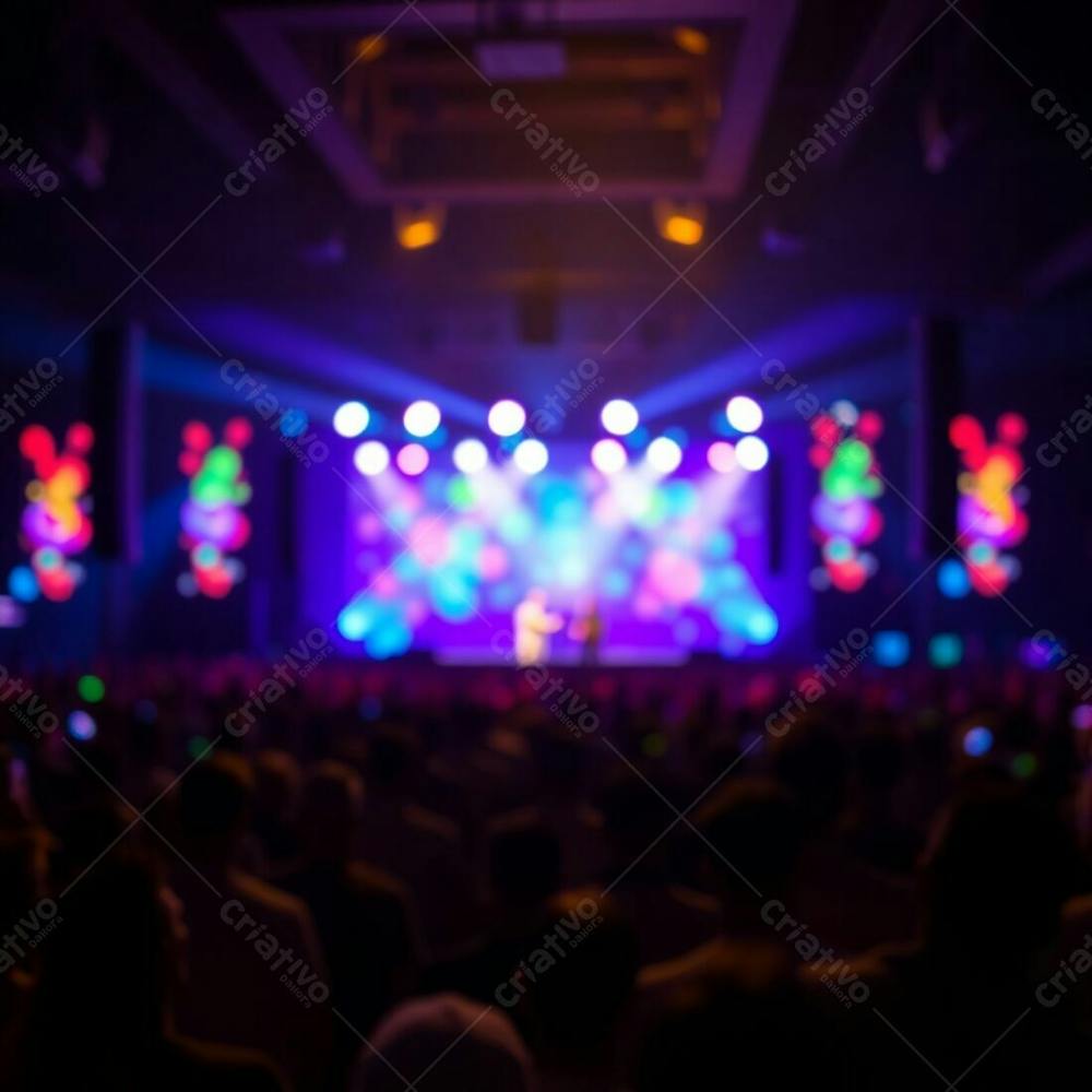 Palco De Show Lindo Com Multidão Background Para Fundo De Cartaz