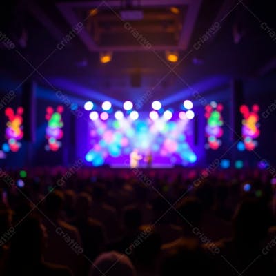 Palco De Show Lindo Com Multidão Background Para Fundo De Cartaz