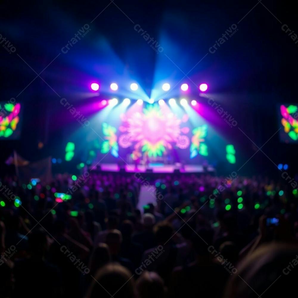 Palco De Show Lindo Com Multidão Background Para Fundo De Cartaz