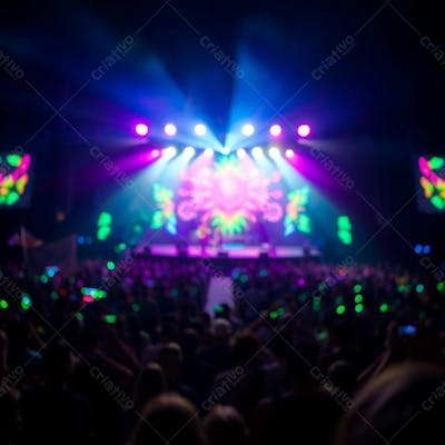 Palco De Show Lindo Com Multidão Background Para Fundo De Cartaz
