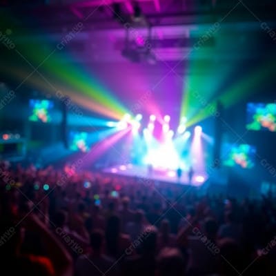 Palco De Show Lindo Com Multidão Background Para Fundo De Cartaz