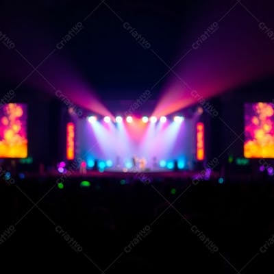 Palco De Show Lindo Com Multidão Background Para Fundo De Cartaz
