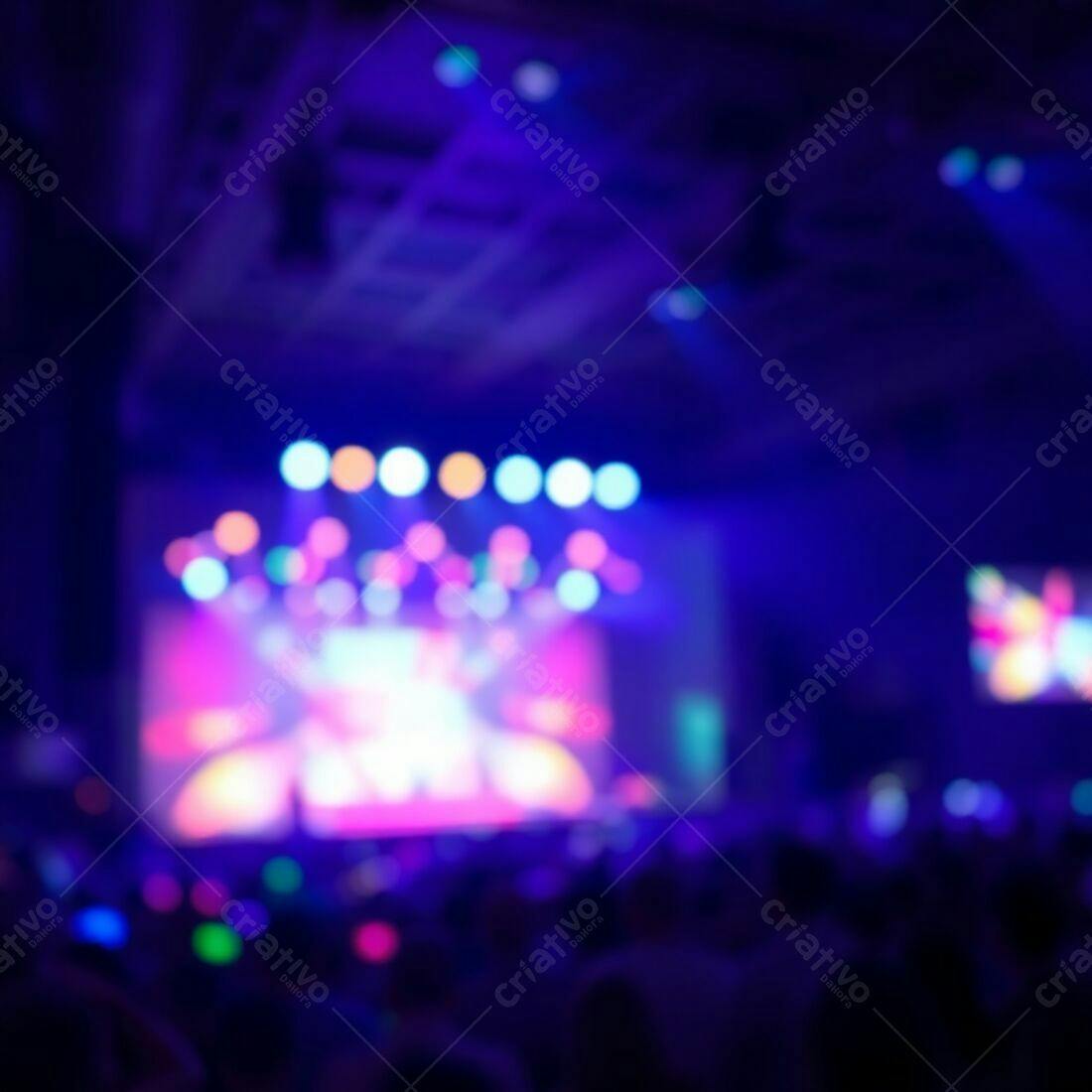 Show de luzes roxas e azuis em concerto