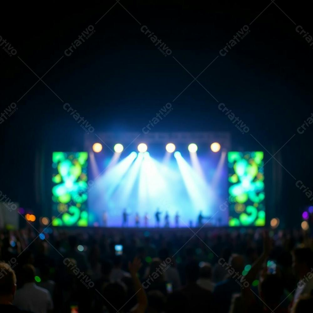Palco De Show Lindo Com Multidão Background Para Fundo De Cartaz