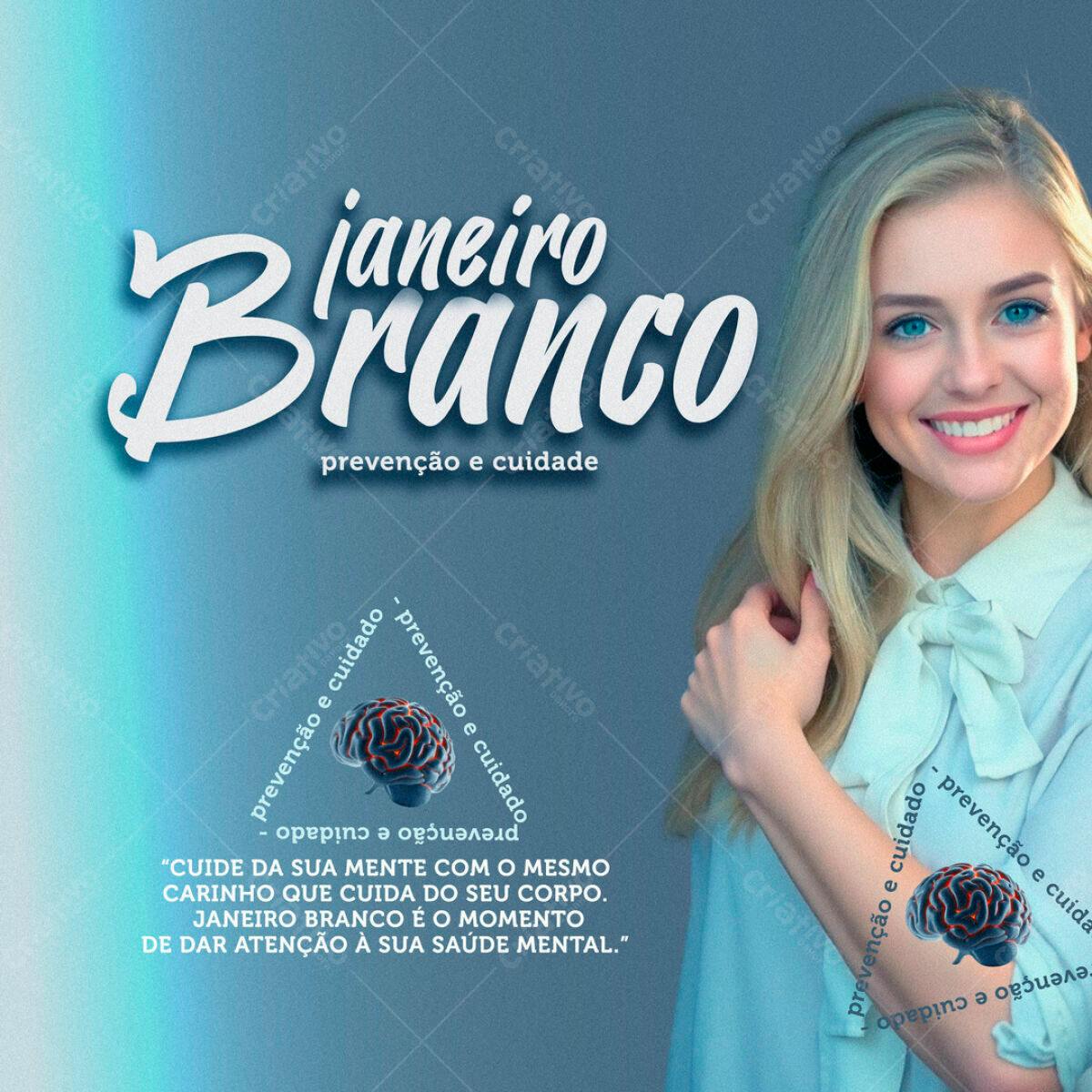 Post para Janeiro Branco PSD Editável