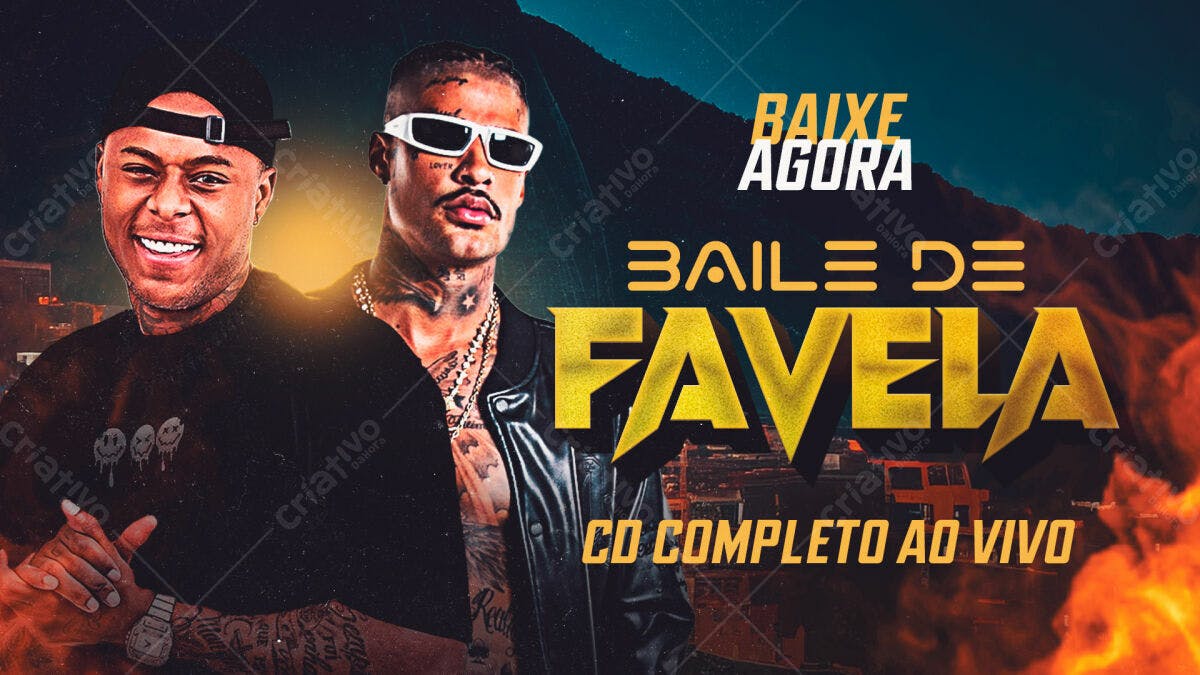 Flyer Baile de Favela PSD Editável