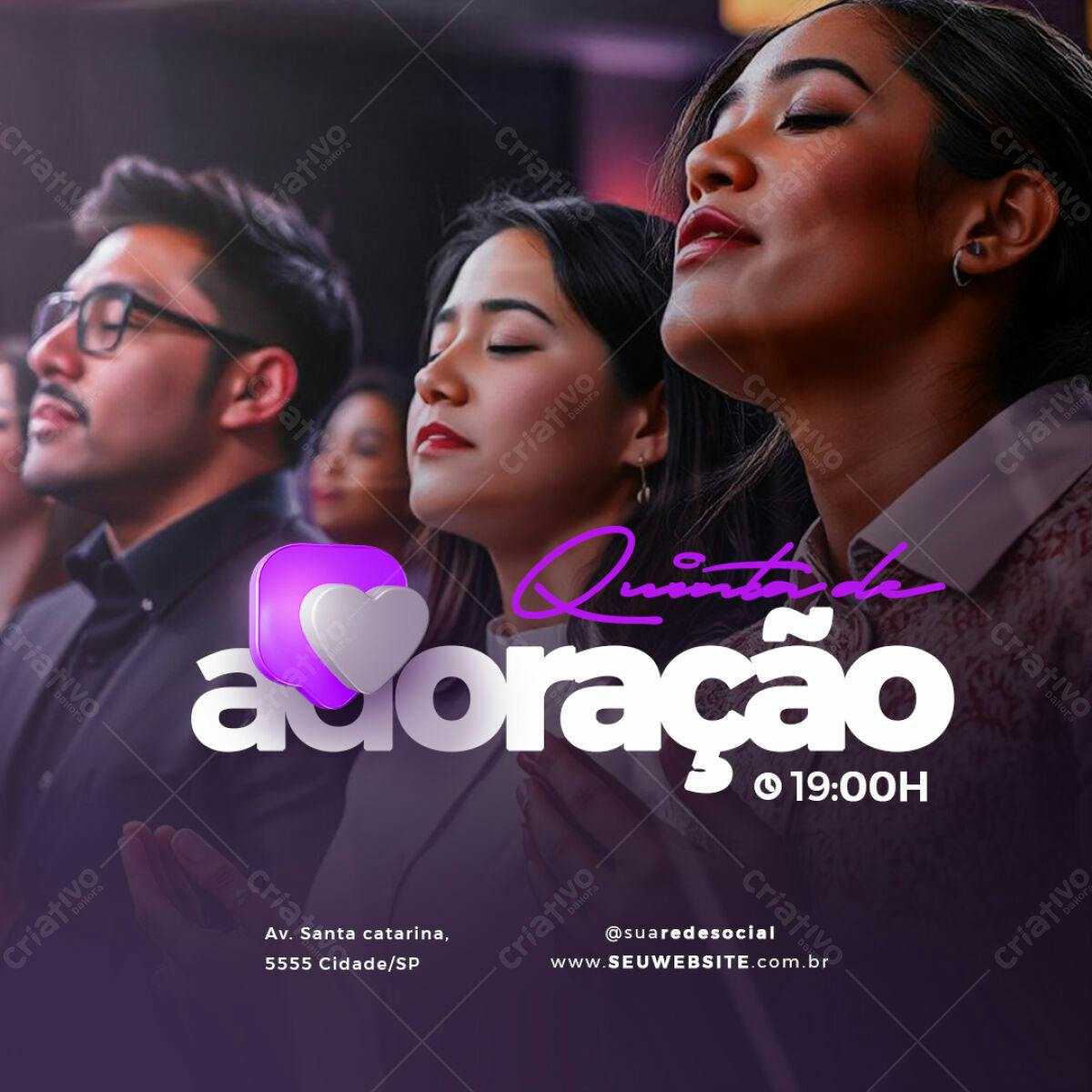 Flyer para Quinta da Adoração PSD Editável
