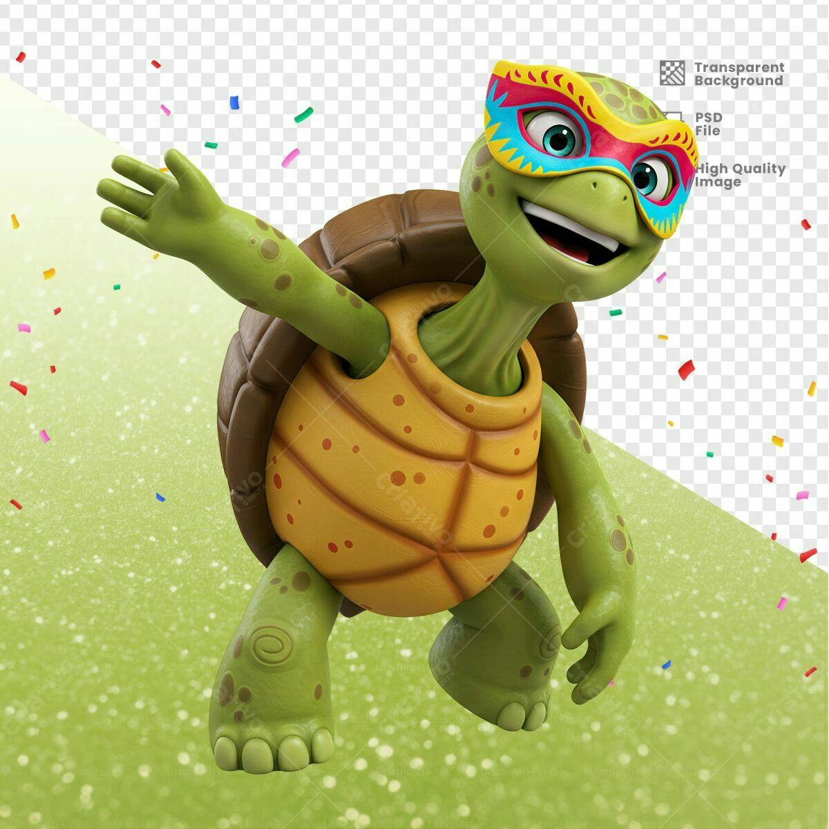 Tartaruga Carnavalesca PSD Editável