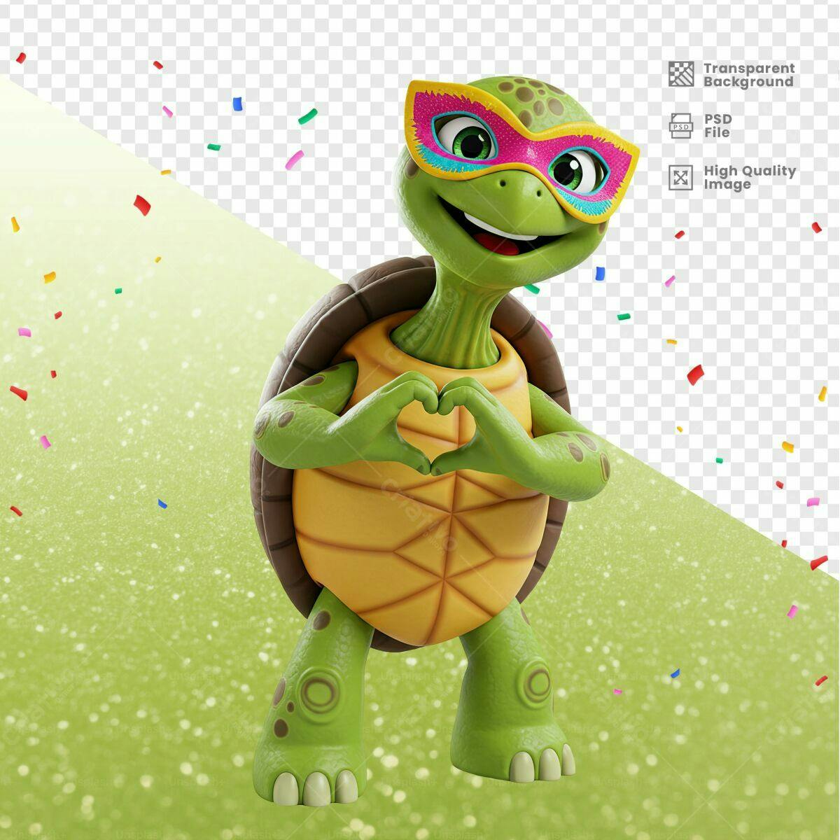 Tartaruga Carnaval PSD Editável