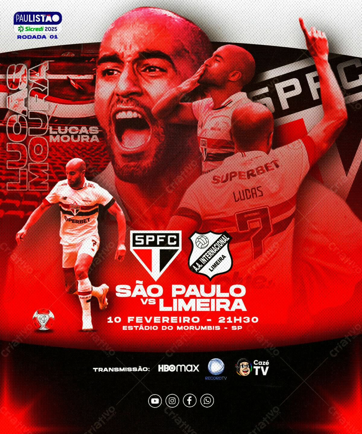 Flyer São Paulo x Limeira PSD Editável