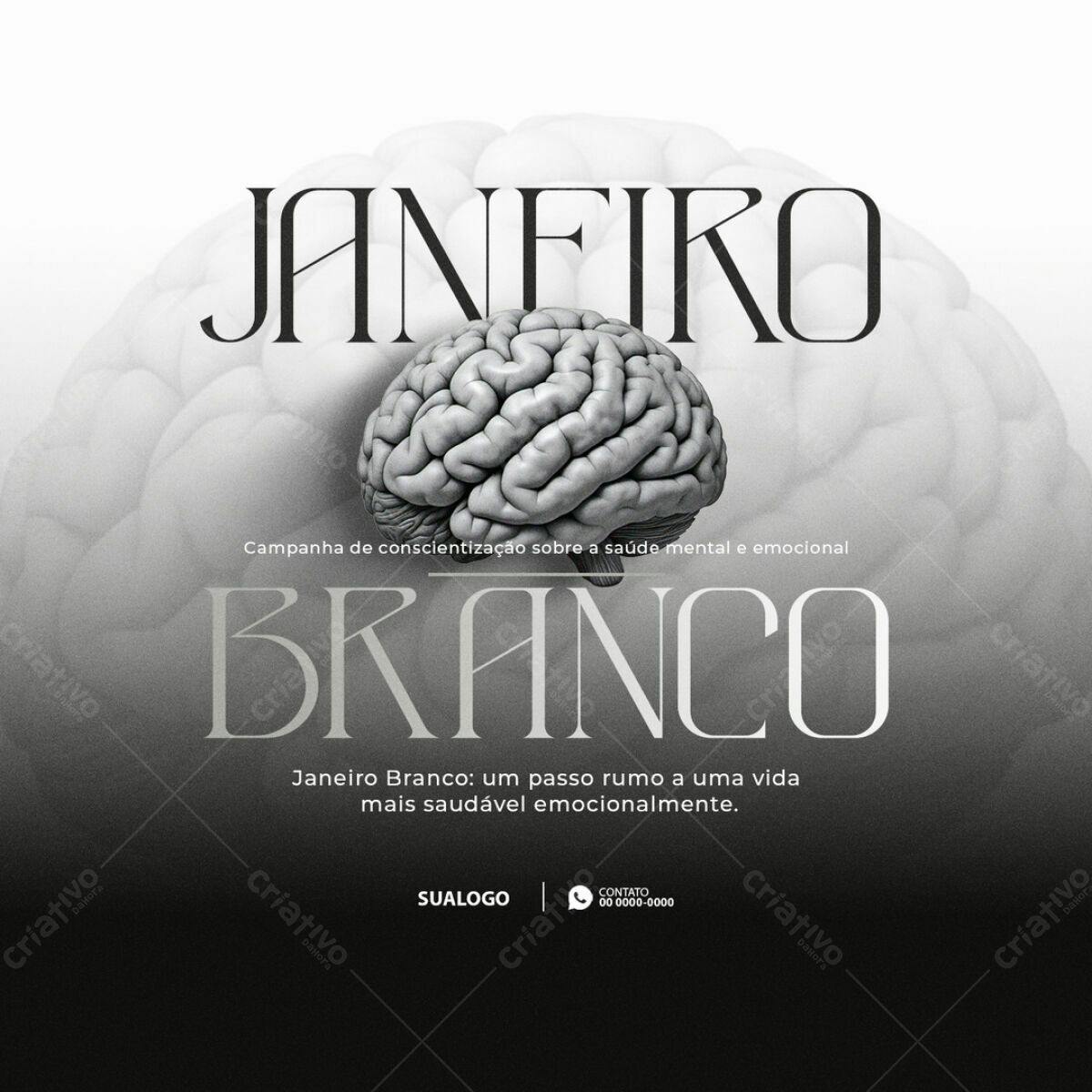 Post para Janeiro Branco PSD Editável
