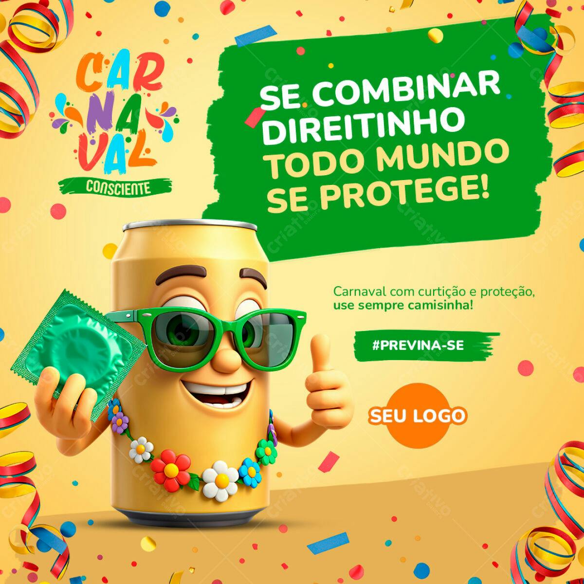 Flyer Carnaval Consciente PSD Editável
