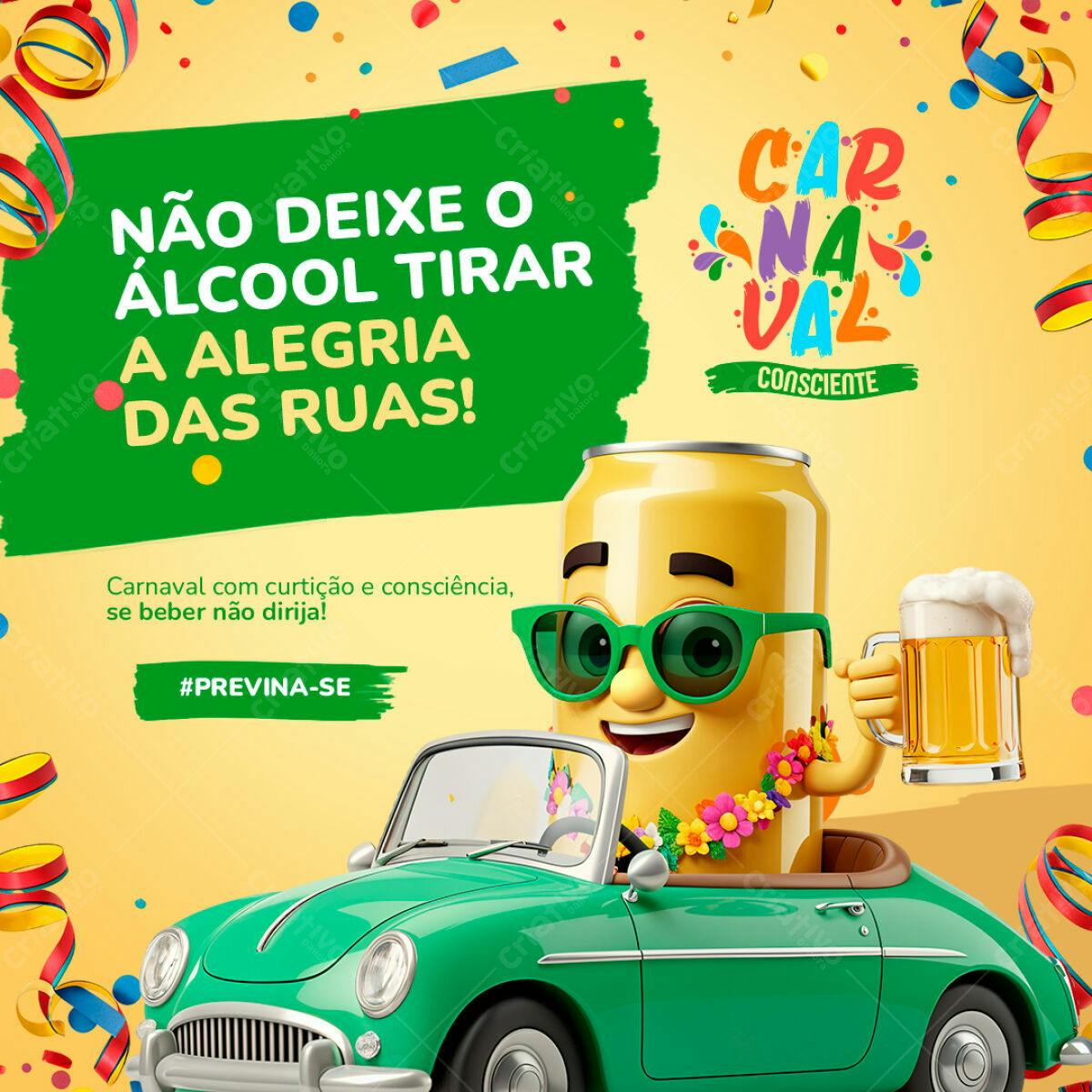 Flyer Carnaval Consciente PSD Editável
