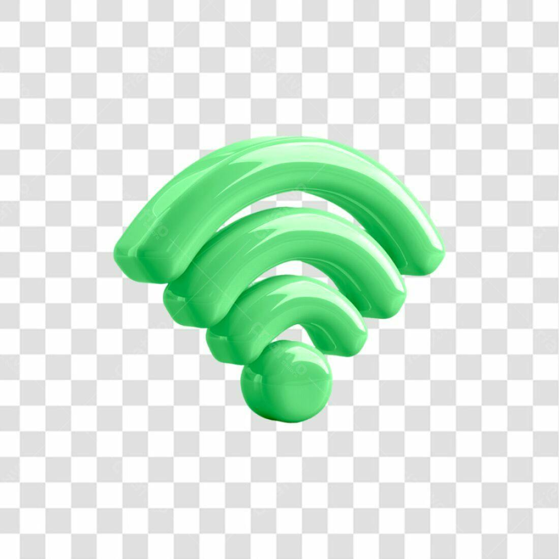 Ícone Wi-Fi Verde PNG com fundo transparente