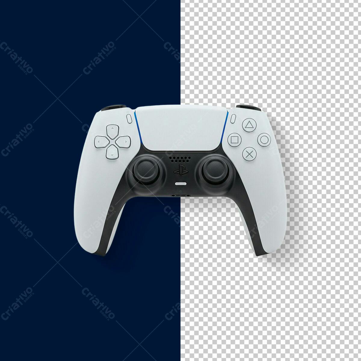 Mockup Controle PS5 Branco e Preto PSD Editável