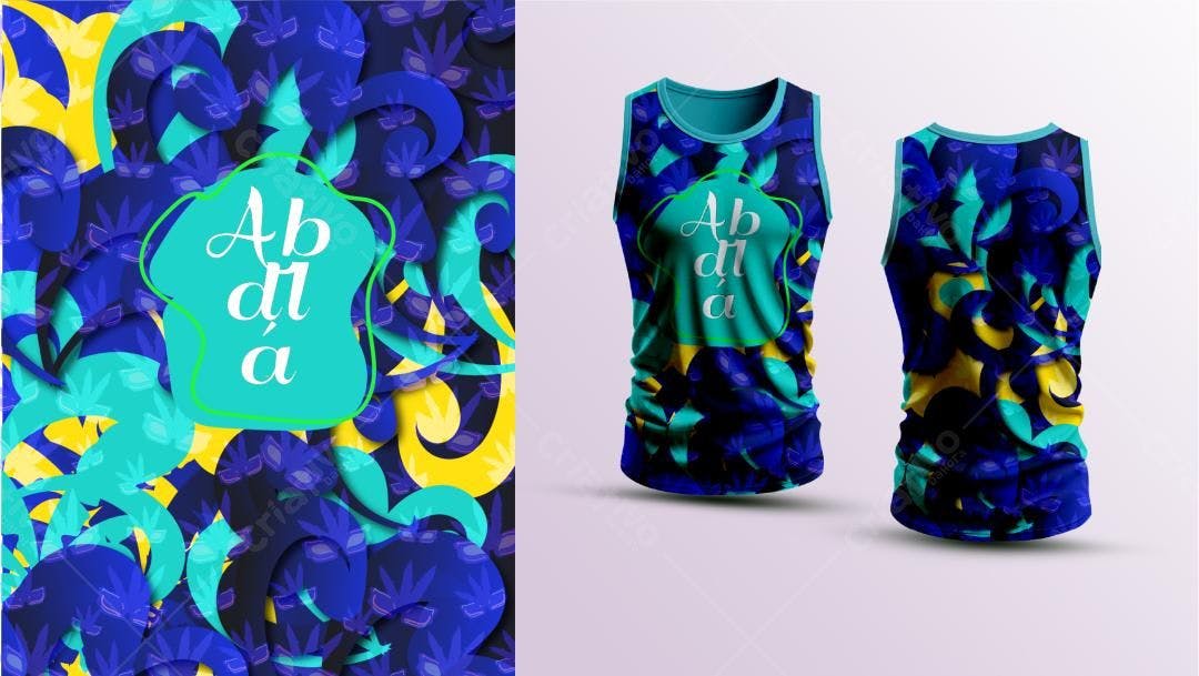 Padrão vetorial abstrato azul amarelo e ciano