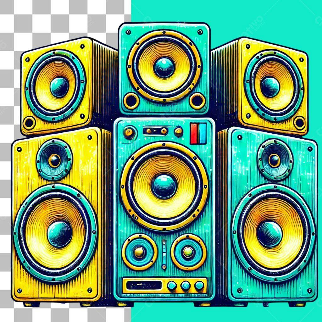 Icone Som Festa anos 80 PNG com fundo transparente