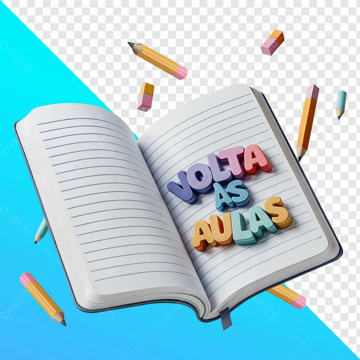 Caderno para Volta às Aulas PSD Editável