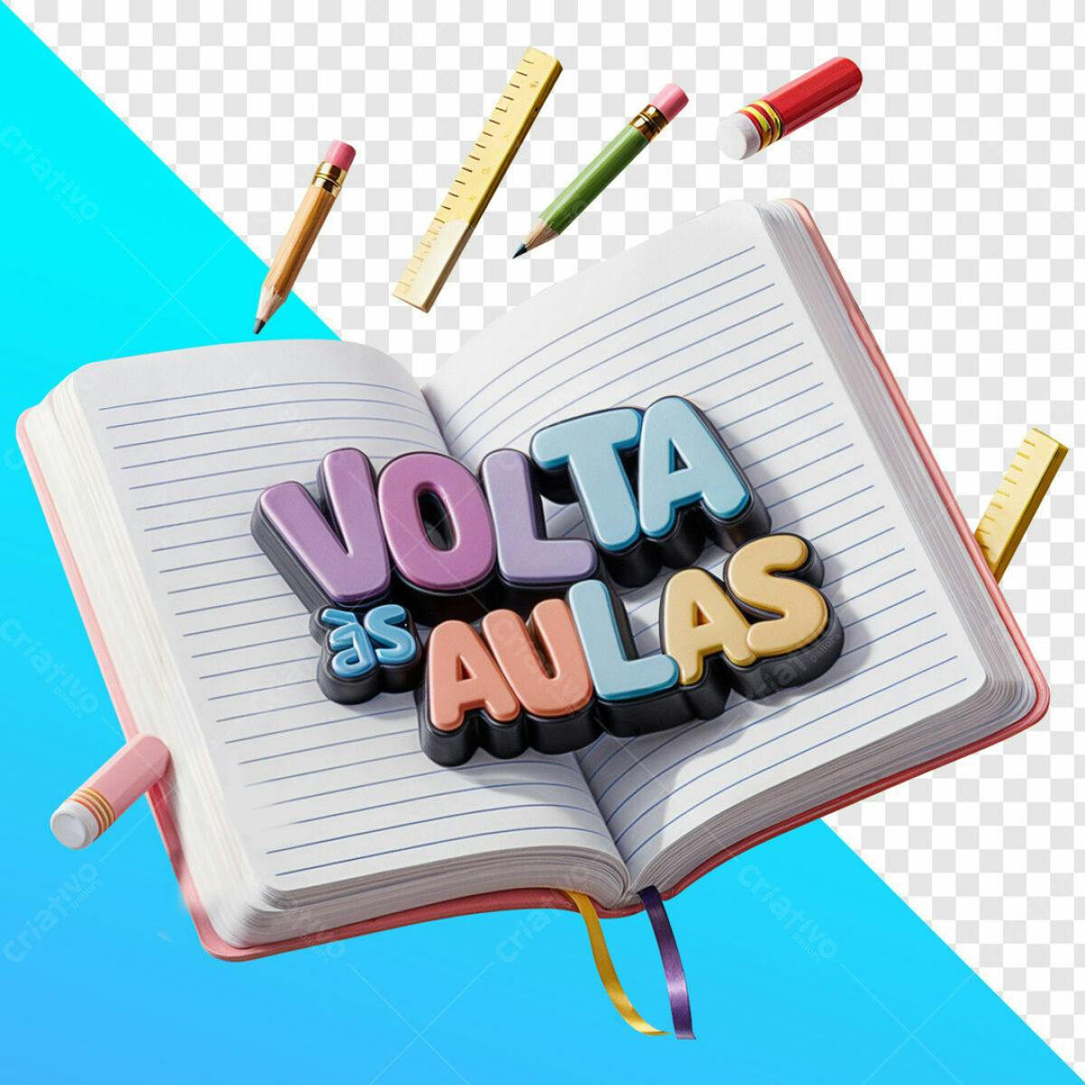 Arte para Volta às Aulas PSD Editável