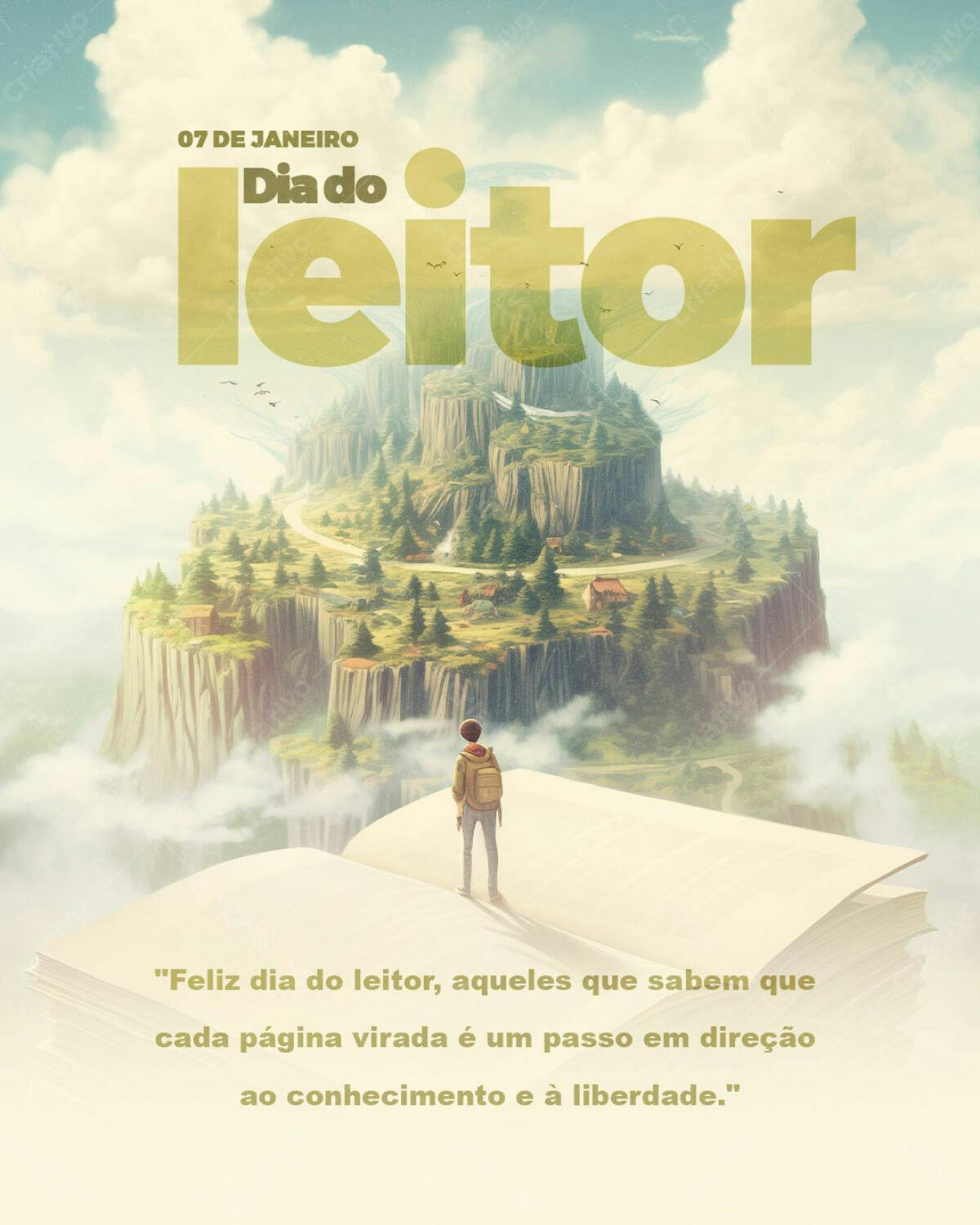 Flyer Dia do Leitor PSD Editável