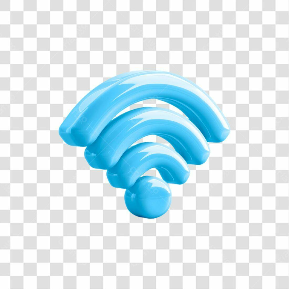 Icone Wifi Azul PNG com fundo transparente
